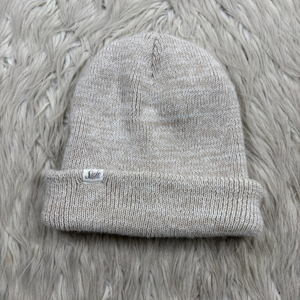 Sseko Women's OS Marled Beige Knit Beanie Hat